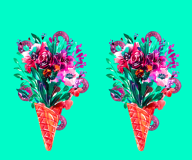 Aquarela de flores de verão