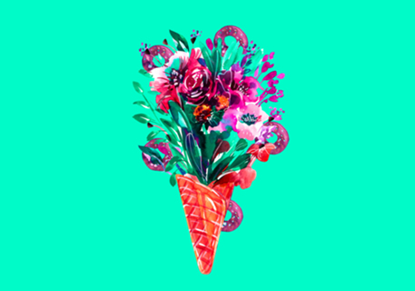 Aquarela de flores de verão