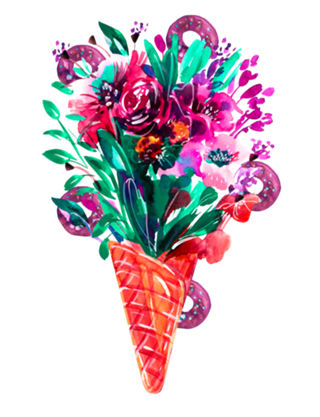 Aquarela de flores de verão