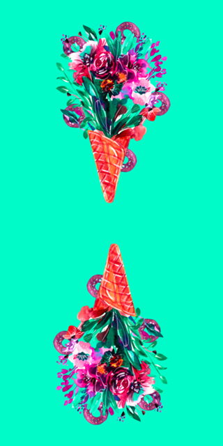 Aquarela de flores de verão