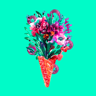 Aquarela de flores de verão
