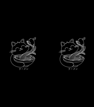 Ramen Cat Line Art