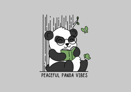 Peaceful Panda Vibes - Bookworm