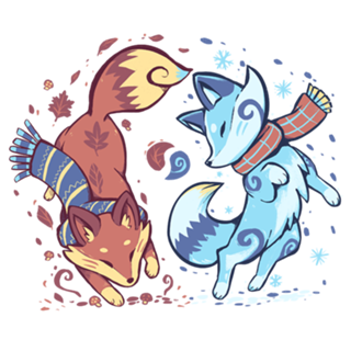 Autumn and Snow Fox
