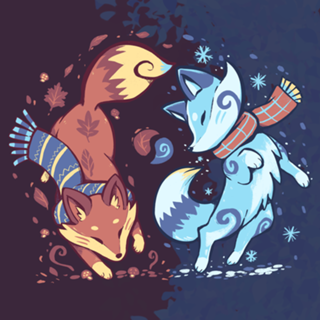 Autumn and Snow Fox
