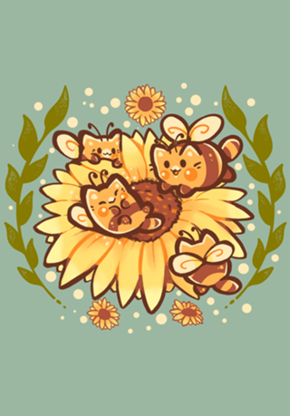 Sunflower Cat Bee