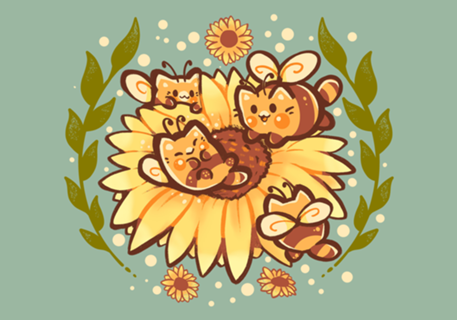 Sunflower Cat Bee