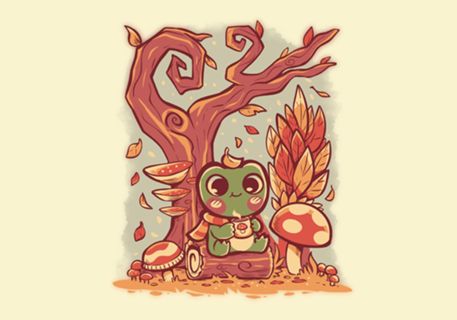 Cozy Autumn Days Frog