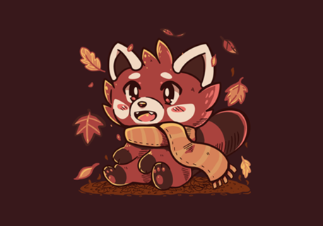 Fallen Leaves Red Panda