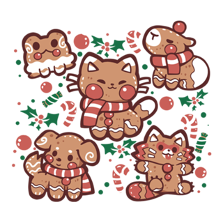 Festive Gingerbread Animals