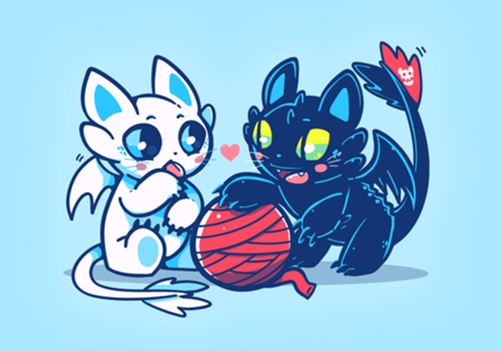 Light and Night Dragon Cats