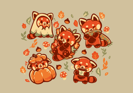 Red Panda Autumn Time