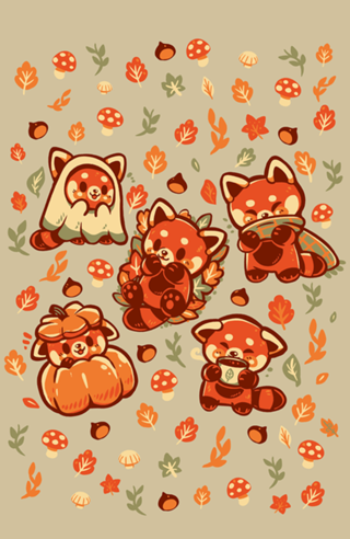 Red Panda Autumn Time