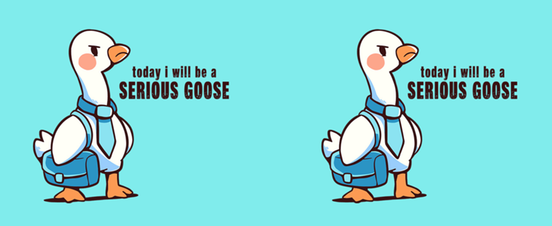 Today I Will be a Serious Goose