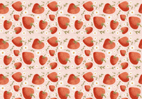 Padrão Vintage Frutas Morangos