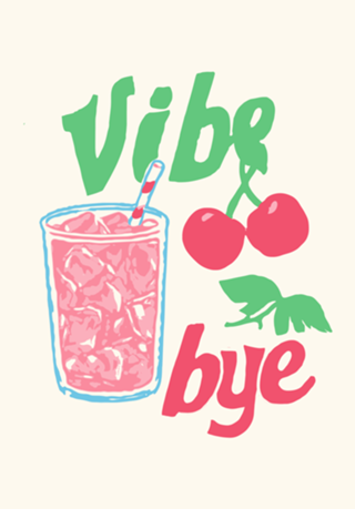 Vibe Bye – Arte Pop Retrô com Cerejas