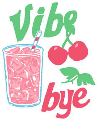 Vibe Bye – Arte Pop Retrô com Cerejas