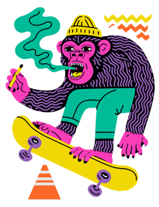 Macaco Skatista – Arte Urbana