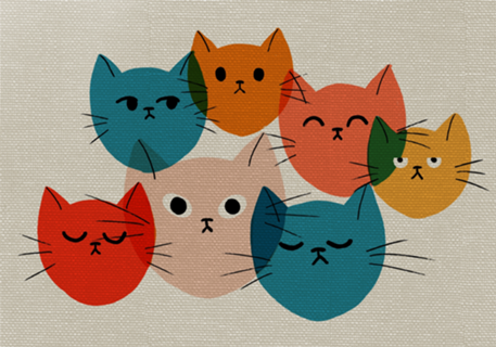Gatos sobre tela
