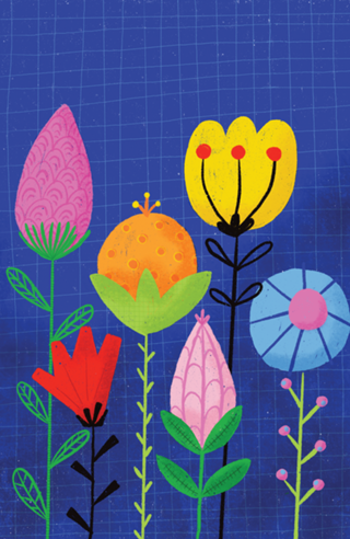 Flores Fundo Azul