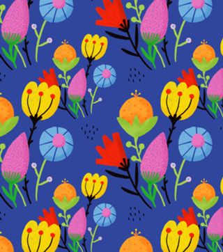 Flores Fundo Azul