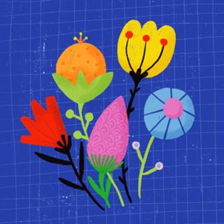 Flores Fundo Azul