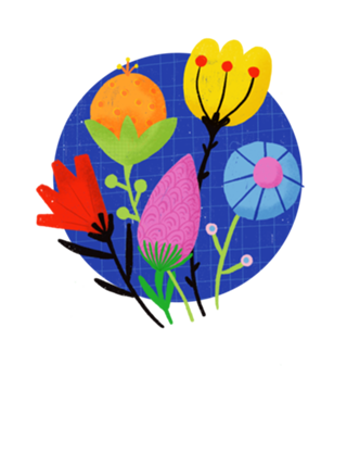 Flores Fundo Azul