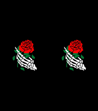 Esqueleto segurando uma rosa