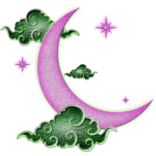 Lua minguante roxo