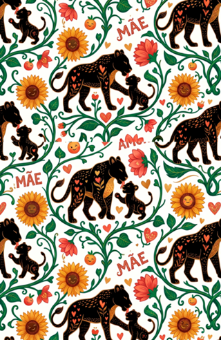 Mãe Leoa - Padrão Amor e Proteção Botânica