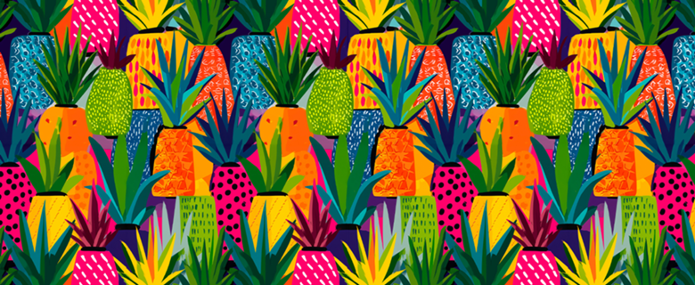 Estampa Tropical Pop – Frutas em Cores Vibrantes