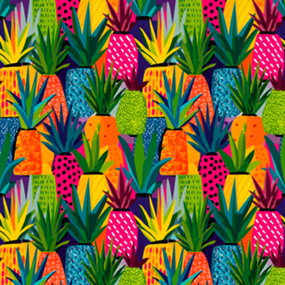 Estampa Tropical Pop – Frutas em Cores Vibrantes