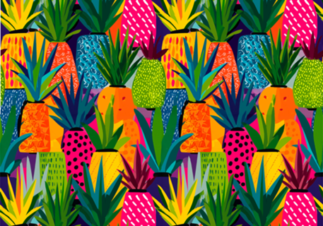 Estampa Tropical Pop – Frutas em Cores Vibrantes