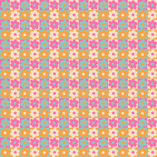 Flores e Quadrados Retrô