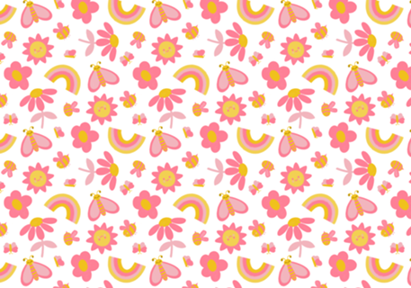 Jardim Rosa — Flores, Sol, Borboletas e Abelhas