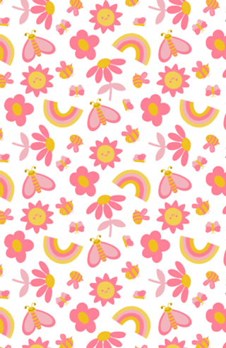 Jardim Rosa — Flores, Sol, Borboletas e Abelhas