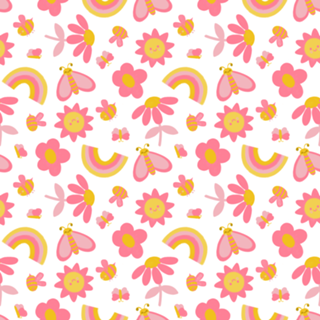 Jardim Rosa — Flores, Sol, Borboletas e Abelhas