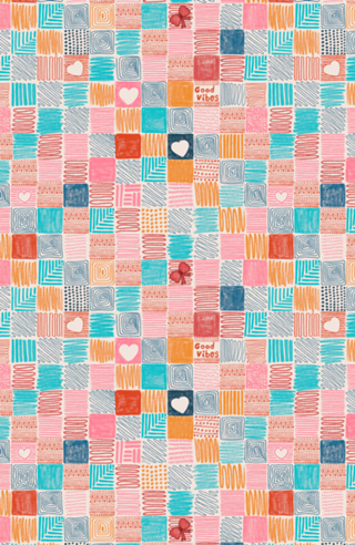 Patchwork Colorido com Textura de Lápis