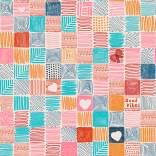 Patchwork Colorido com Textura de Lápis