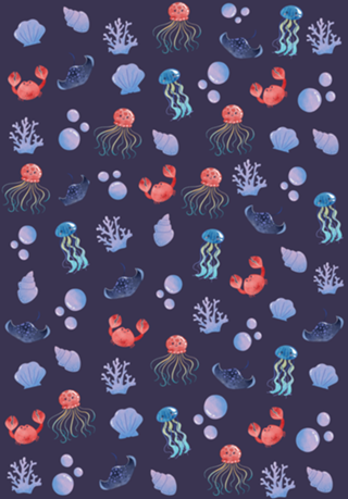 Coleção - Fundo do mar azul