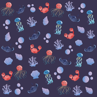 Coleção - Fundo do mar azul
