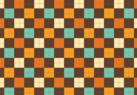 Xadrez vintage moderno - laranja e marrom