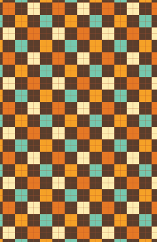 Xadrez vintage moderno - laranja e marrom