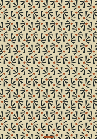Geométrico abstrato - bege preto e terracota