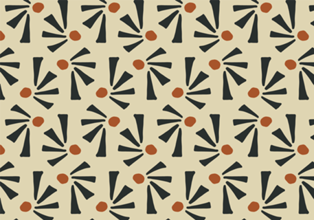 Geométrico abstrato - bege preto e terracota