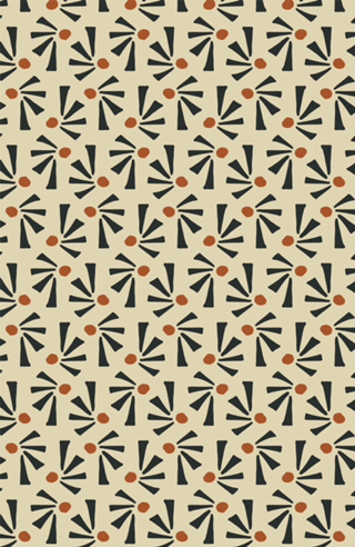Geométrico abstrato - bege preto e terracota
