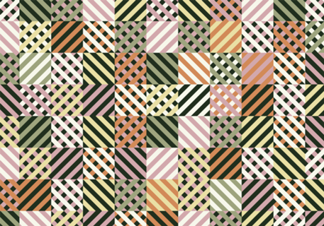 Colcha de retalhos colorida - rosa e preto