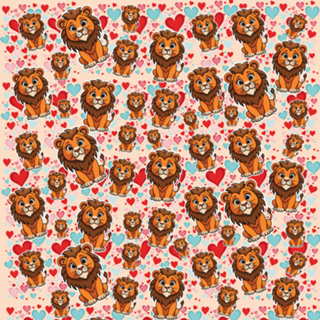 Lion cute heart