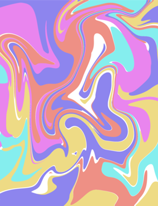 Tie dye cor pastel