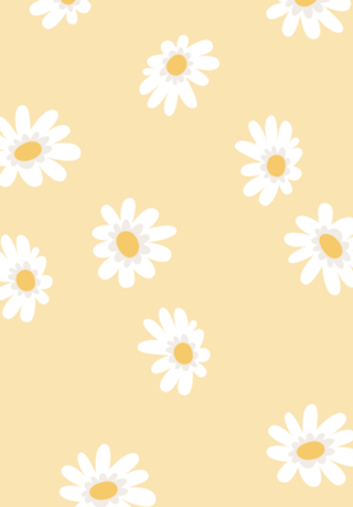 Margaridas Amigáveis Estampa em Amarelo Claro